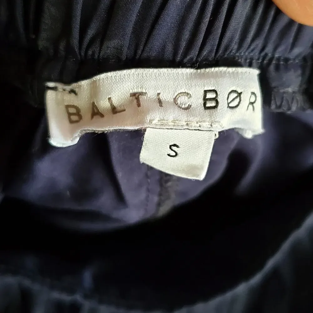 Baltic Born Navy Blue Pleated Midi Maxi Skirt S Classic Cocktail Career Neutral